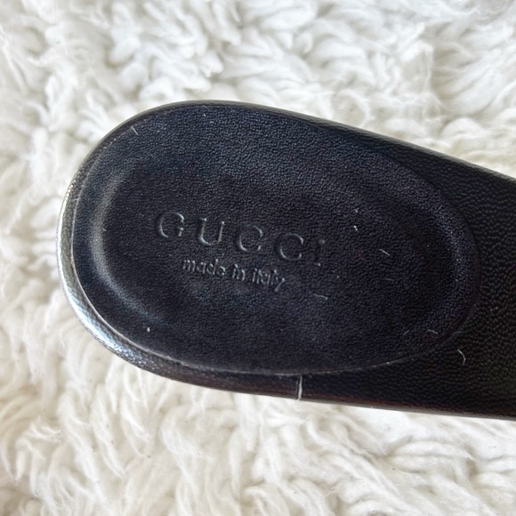 Gucci GG Monogram Canvas Suede Kitten Heels Sandals Size 7.5 Brown Beige - Picture 12 of 14